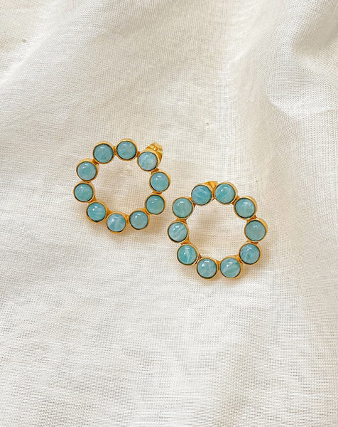 Chloe Studs Indian Aquamarine