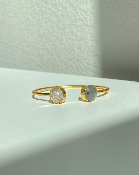 Gemma Bracelet - Rose Quartz and Labradorite