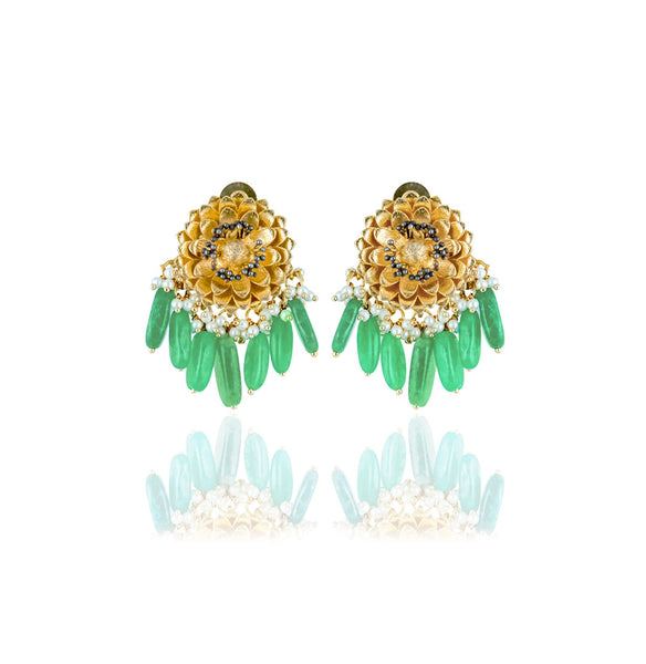 Marigold Studs - Emerald Green
