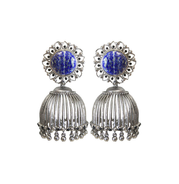 Pinjra Earrings - Lapis