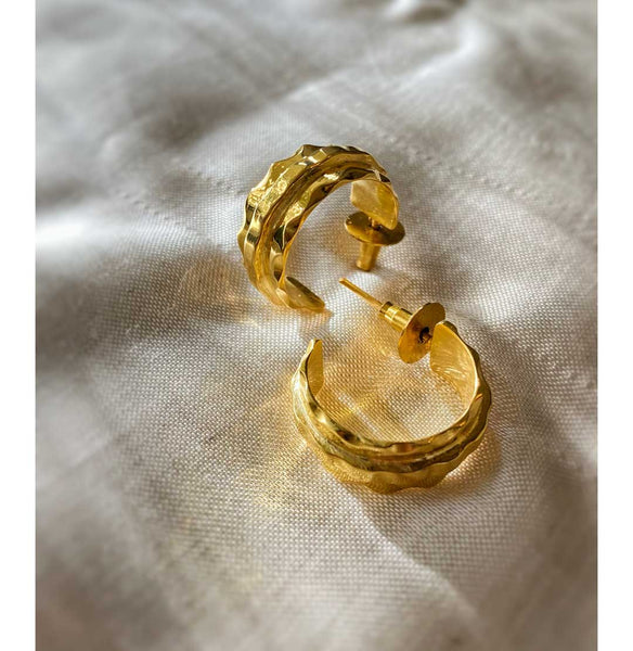 Ripple Gold Hoops