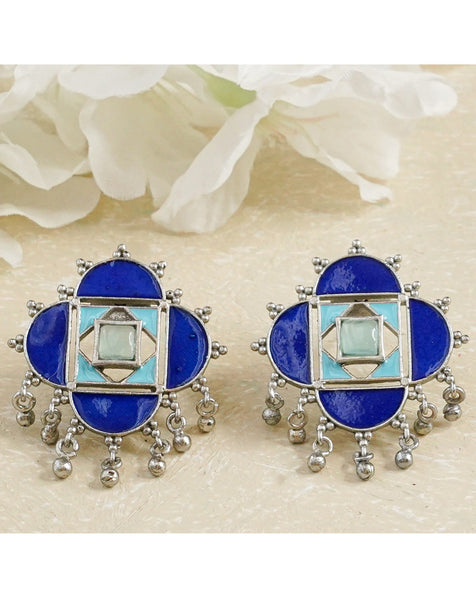 Sabrina Enamel Studs - Blue