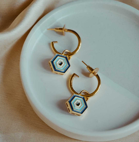 The Blue Eye Hoop Earrings