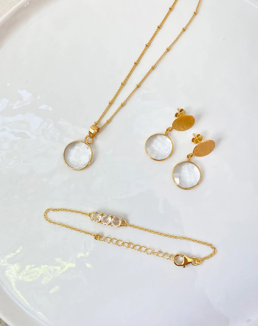 April Crystal Rakuten April Crystal Necklace + Earrings + Bracelet Combo – Hyperbole Accessories