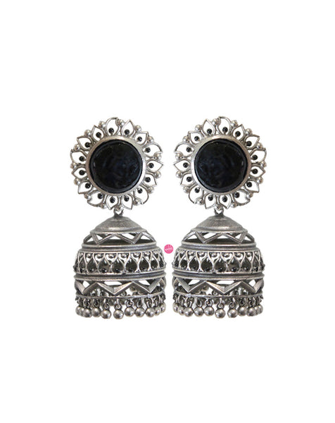 Nakshi Earrings - Onyx