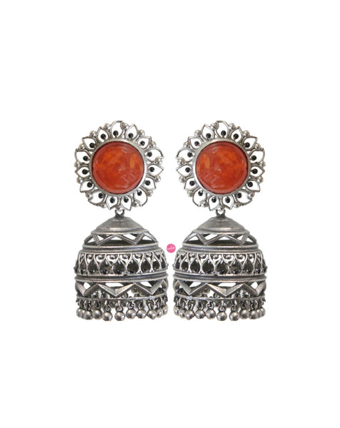 Nakshi Earrings - Red Carnelian