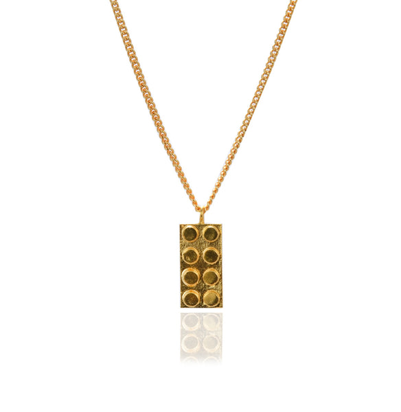 Lego Necklace - Gold